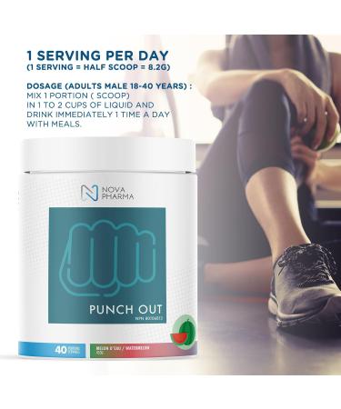 Nova Pharma Punch Out Pre Workout Powder L-Carnitine and Antioxidant-Rich Pre Workout Supplement Boost Stamina and Endurance for Gym Training and Workouts - 40 Servings (Watermelon) - Buy Online on SooperMarket.com
