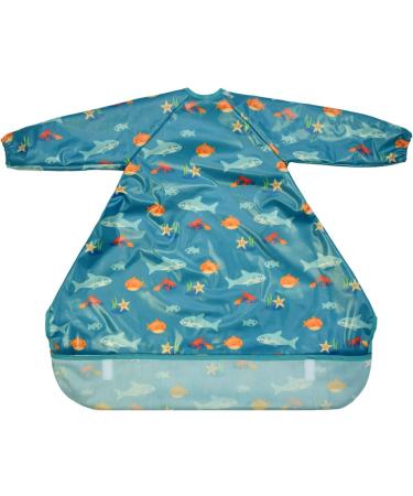 Bibetta Wipeezee Premium Baby Weaning Bibs | Waterproof Coverall Bibs for 6 month+ | Eco Friendly & Durable | Turquoise Sea Creatures Design - Buy Online on SooperMarket.com