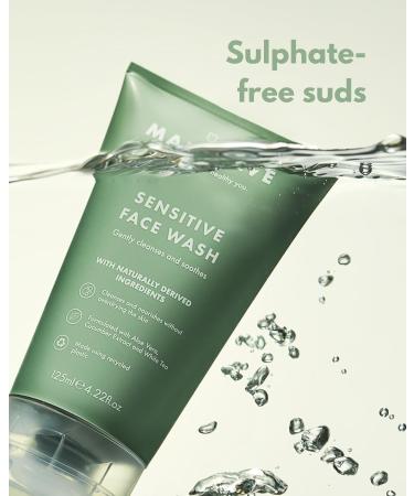 ManCave Sensitive Face Wash 125ml for Men with Cucumber Extract, White Tea & Aloe Vera | Dermatologically Tested, Vegan Friendly - Buy Online on SooperMarket.com
