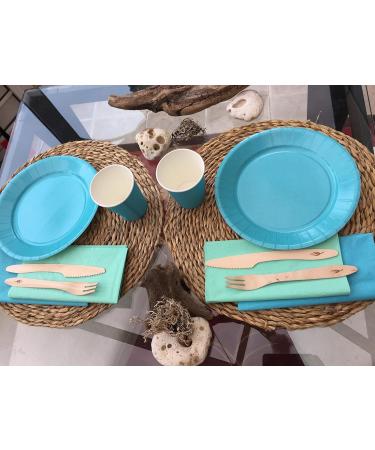 Le Nappage Turquoise 50 Cotton Napkins - 2-Ply FSC Certified 33x33 cm - Premium Disposable Tableware for Events - Buy Online on SooperMarket.com