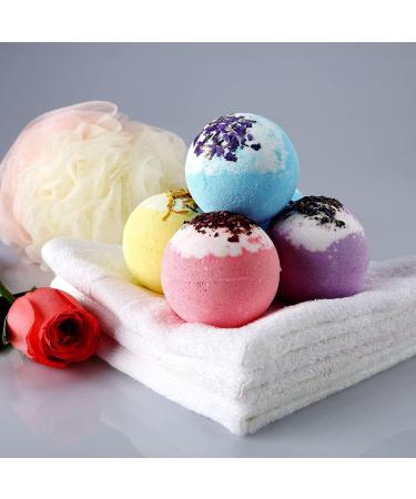 1PC Dried Flower Bath Bomb - Natural Aroma Bath Salt for Women - Pink - Sparkling Shower & Bath Experience - Buy Online on SooperMarket.com