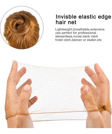 Naapesi 50 Pcs Invisible Hair Nets for Women - Elastic Edge Mesh for Dance Nursing & Bridal Hairstyles (Light Brown) - Buy Online on SooperMarket.com