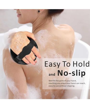 HIEERBUS Silicone Body Scrubber Gentle Exfoliating Body Scrubber in Shower Silicone Loofah with Easily Lather Bristles Long Lasting and More Hygienic Than Traditional Shower Loofah 1 Pack Black  - Buy Online on SooperMarket.com