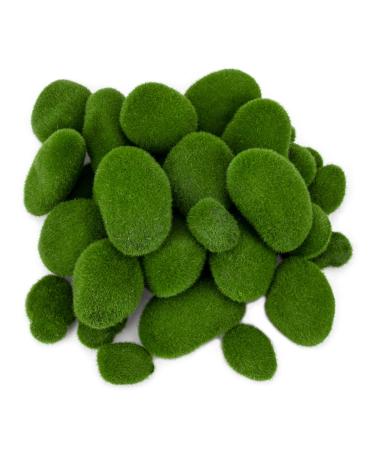 Nicunom 40 Pcs 5 Size Artificial Moss Rocks Decorative Faux Green Moss Covered Stones Fake Moss Balls for Garden Decor DIY Floral Arrangements Plant Poted Decoration