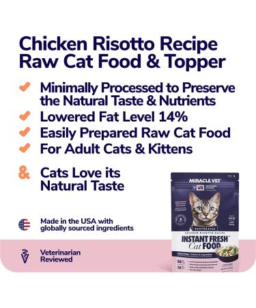 Miracle Vet Dehydrated Cat Food Topper - Chicken Vegetable Risotto - 58% Proteins - 15 oz - Buy Online on SooperMarket.com
