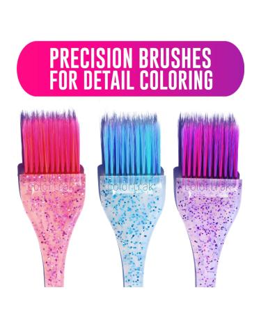 Colortrak Mini Glitter Trio Brush & Bowl Set - Colorful Feather Bristle Brushes & Stackable Color Bowls - Set of 3 - Buy Online on SooperMarket.com