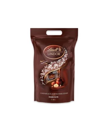 Lindt Lindor hazelnut-milk chocolate ball bag 1 kg bag reinforced approx. 80 balls large packing chocolate gift chocolate gift hazelnut 1 kg