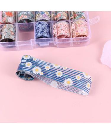 Flower Nail Foil 10 Sheet Vintage Floral Nail Transfers Decal Colorful Manicure Sticker for Wedding Party Holiday (Style D) - Buy Online on SooperMarket.com
