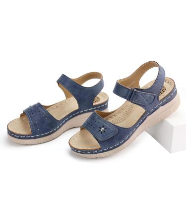 JABASIC Women's Orthotic Arch Support Sandals - Comfortable Walking Sandals (Navy, Size 7) - Buy Online on SooperMarket.com