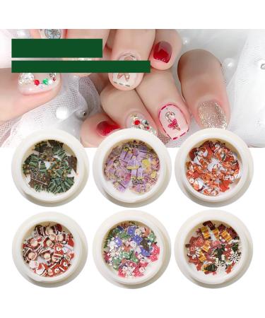 Santa Tree Snowflake Art for Nail Christmas DIY Claus 12 Colorful Supplies Decorations Boxes - Buy Online on SooperMarket.com