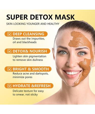 Turmeric & Vitamin C Clay Face Mask for Dark Spots | Blackhead Remover & Deep Cleansing Facial Mask 4.2OZ - Buy Online on SooperMarket.com