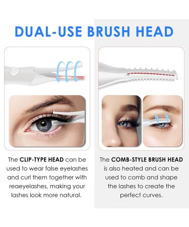 USB Rechargeable Heated Eyelash Curler | 2-in-1 Clip-Type & Comb Design | 3 Temperature Modes | Quick & Long-Lasting Curl - Buy Online on SooperMarket.com