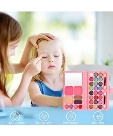 Kioiner 33 Colors Makeup Palette Set for Kids All in One Makeup Kit with 5 pcs Makeup Brushes for Girls with Eyeshadows Lipstick Blush Eyebrow Powder Shading Powder Small Makeup Brushes Mirror - Buy Online on SooperMarket.com