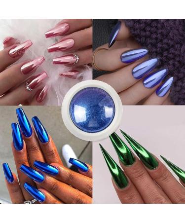 Chrome Nail Powder - 6 Box Colorful Nail Powder - Metallic Nail Art Pigment Powder Set - Mirror Effect Nail Chrome Powders for Nail Art Design Decoration - Buy Online on SooperMarket.com