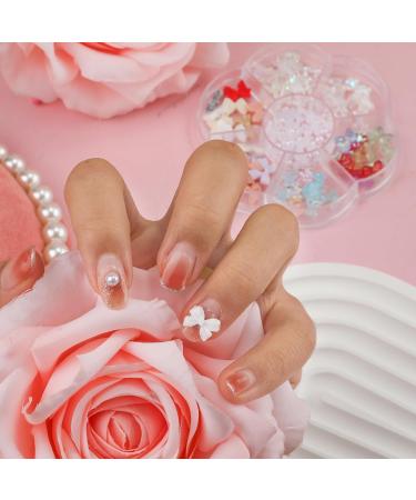 3D Bow Nail Decorations 5 Styles Mini Bow Charms with Cute Rhinestones Bear and Pearl Stones Colorful Matte & Aurora Bow-Knot Charm for Nail Design Jewelry DIY Project - Buy Online on SooperMarket.com