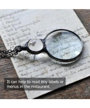 Loupe Pendant Necklace Gift - 2022 Magnifying Glass Necklace Vintage 10X Magnifying Reading Magnifier Decorative Gift Sweater Chains for Women - Buy Online on SooperMarket.com