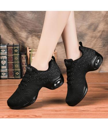 Buy Jazz Shoes for Women - Lace Up Dance Sneakers with Split Sole & Air Cushion - Modern Platform Shoes - Size 37 EU - Black - Buy Online on SooperMarket.com