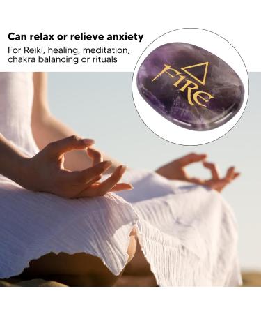 Earth Air Fire Water Stones Triangular Crystals Symbols Flake Reiki Oval Stamps (Purple) - Buy Online on SooperMarket.com
