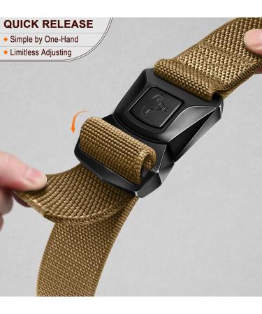 Bulliant Tactical Belt Quick Lock - Military Hike Work Belt 3.8cm Heavy Seat Belt Schnalle Bronze 3386 Adjustable 135cm (42-46) - Buy Online on SooperMarket.com