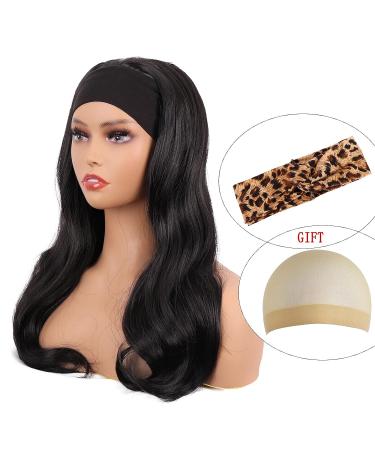 MapofBeauty 24 Synthetic Curly Hair Headband Wig - Long Heat Resistant Style (Black) - Buy Online on SooperMarket.com