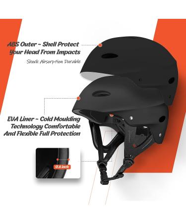 Vihir Adult Water Sports Helmet with Ears - Adjustable for Kayaking, Boating, Surfing - Black M 21.3-23.2 inches - Buy Online on SooperMarket.com