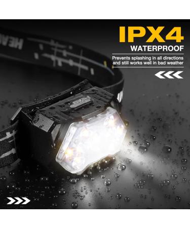 GOANDO Rechargeable 2500 Lumen LED Headlamp 2 Pack | Waterproof with Red Light Sensor Mode | Ideal for Running, Cycling, Camping - Buy Online on SooperMarket.com