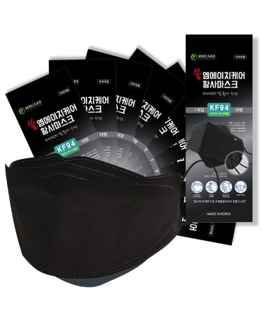 Happy Life Co. Ltd. PACK OF 10 MH CARE KOREAN BLACK Premium Disposable KF94 Face Masks Adult 4-Layer Filters Breathable Comfortable Protection Protective Nose Mouth Covering Dust Mask Made in Korea