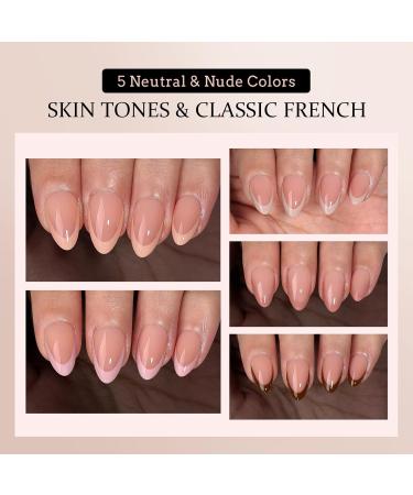 btartboxnails XCOATTIPS French Gel Nails | Almond Press-On Tips | Soak Off Acrylic & Nail Lamp - Perfect Skin Tones - Buy Online on SooperMarket.com