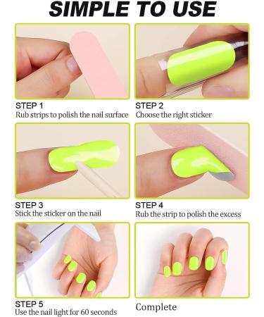 Kalolary Gel Nail Polish Strips Nail Gel Art Sticker Waterproof Full Nail Wraps Decal Sets with Scissors Nail File and Stick for Women Girls Nail Art Decor (UV/LED Lamp Required)-2 - Buy Online on SooperMarket.com