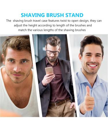 Beavorty Makeup Brush & Shaving Brush Set - 2PC Travel Stand Adjustable Holder Plastic Tube for Perfect Grooming - Buy Online on SooperMarket.com