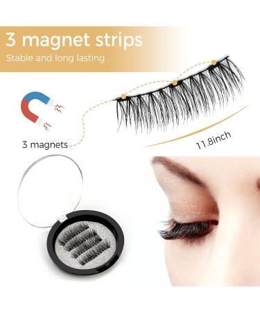 3D Dual Magnetic Eyelashes Set - No Glue Needed, Reusable False Lashes with Applicator for Natural Look (8 PCs) - Buy Online on SooperMarket.com