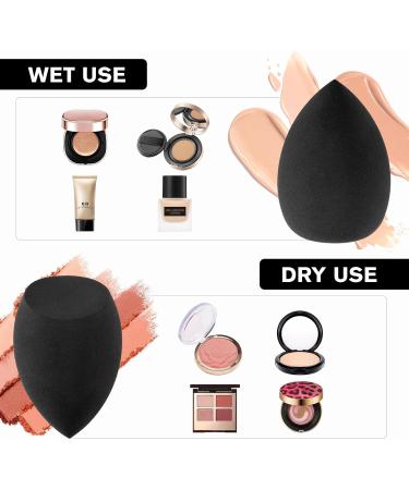 Make Up Sponge Set with Powder Puff Triangle 6 Pieces Makeup Sponges Beauty Sponge Black for Blending Liquid Foundation Powder Reusable Soft Powder Puff - Buy Online on SooperMarket.com