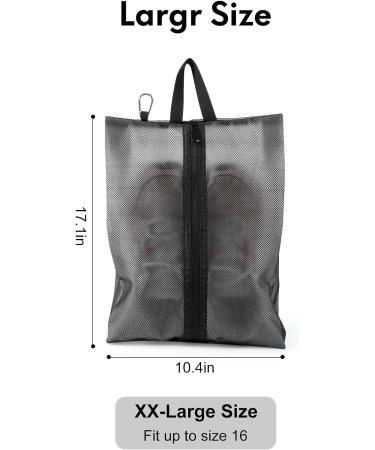 Quatish Shoe Bags for Travel - Waterproof Sneaker Bags (2 Pack) - XX-Large - Ideal for Golf Shoes - Men and Women - Zippered Dust Bags - Buy Online on SooperMarket.com