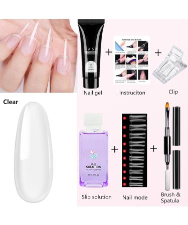 White Poly Nail Gel Kit for Beginners - 15ml Builder Extension Set with Slip Solution | DIY Nail Art Women Gift - Buy Online on SooperMarket.com