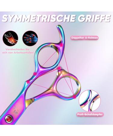 DRGSKL Chunker Scissors for Dogs - Professional Thin Blender Scissors for Medium & Large Pets - Japanese Stainless Steel 440C - Rainbow Finish - Buy Online on SooperMarket.com
