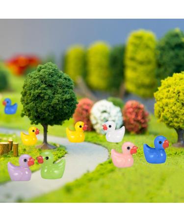 100Pcs Mini Resin Ducks Multicolor Landscape Decorations - Miniature Duck Figures for Home, Garden, Aquarium - Hide Prank Game Dollhouse Decor - 6 Color Assortment - Buy Online on SooperMarket.com