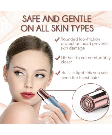 Gurelax Facial Hair Removal for Women - Rechargeable Painless Hair Remover with 2 Replacement Heads - Lady Face Electric Razor for Upper Lip, Chin, Mustache - Buy Online on SooperMarket.com