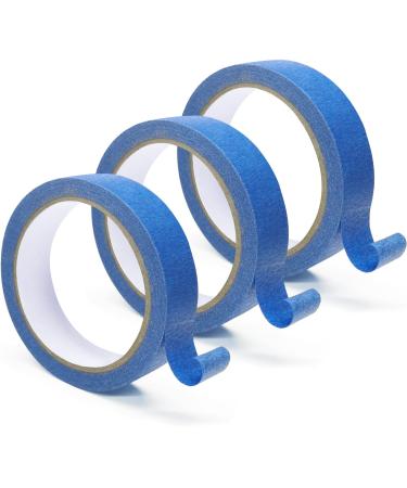 3 Rolls Blue Painters Tape  Multi-Surface Medium Adhesive Paint Tape  Blue Masking Tape for DIY Crafts  Arts  Decorations  Safe Wall Painting  Labeling  Edge Finishing - 1 inch x 22 Yards (66FT)