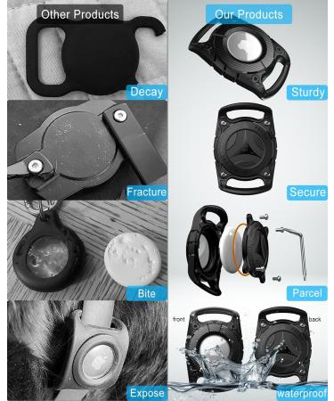 IP68 Waterproof Airtag Holder for Dogs & Cats - Compatible Apple Airtag Pendant & Keychain - Black - 1 Piece - Buy Online on SooperMarket.com