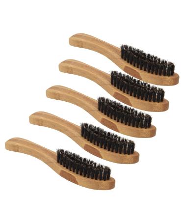 5-Piece Wooden Beard Brush Set for Men | Stiff Bristles & Durable Handle | Gentle Barber Shaving Brushes - Buy Online on SooperMarket.com