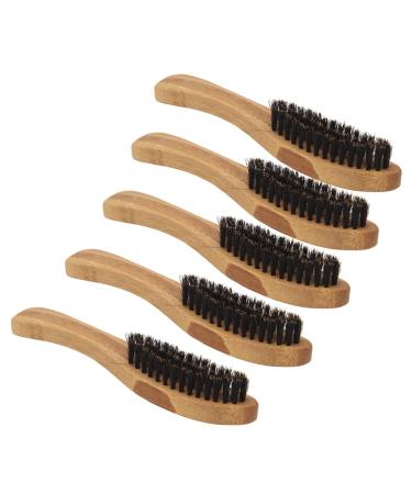 5-piece wooden beard brush set for men barber beard shaving brush stiff bristles durable handle gentle on the skin