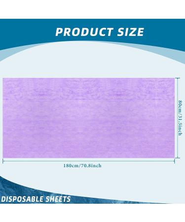 50-Pack 31x70 Inches Waterproof Disposable Bed Sheets - Purple Non-Woven Fabric for Spa, Beauty Salon, Hotels - Buy Online on SooperMarket.com