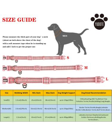 YUDOTE Dog Collar Medium Strong Reflective Nylon Webbing with Soft Comfy Neoprene Padded Linning for Medium Dogs Daily Use Pink M (Pack of 1) Pink - Buy Online on SooperMarket.com