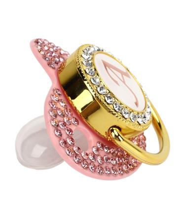 Gold Baby Pacifier Set with Rhinestones - Lightweight Pacifier for 6-18 Months (Letter A) - Perfect for Home Use - Buy Online on SooperMarket.com
