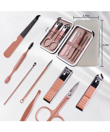 RedFlow 8-in-1 Manicure Set - Professional Nail Clippers & Tools Kit (Rose Gold) - Buy Online on SooperMarket.com