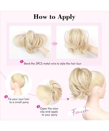 REECHO Messy Bun Hair Piece Claw Clip Short Ponytail Extension for Women - Dark Blonde - Buy Online on SooperMarket.com