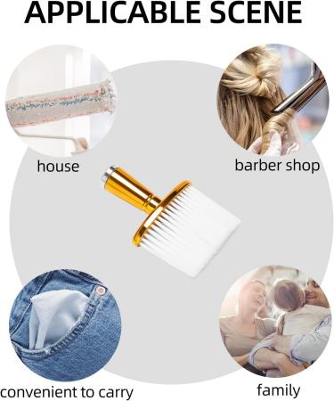 Hair Brush Neck Duster Hairdressing Hair Cutting Cleaning Brush for Barber Hairdressing Tools-Gold - Buy Online on SooperMarket.com
