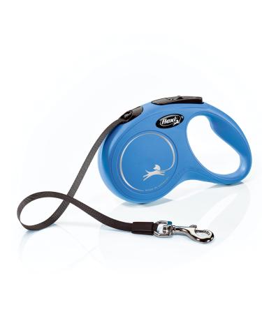 Flexi Classic Retractable Dog Leash 4.8 m Size S Blue Blue Small - 16 ft