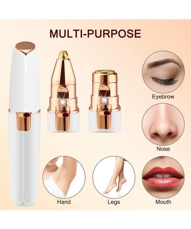 YOGINGO 2 in 1 Rechargeable Eyebrow Trimmer & Hair Removal Tool with LED Light - Painless Precision for Women's Face, Lips, Nose, Body, Arms - Buy Online on SooperMarket.com