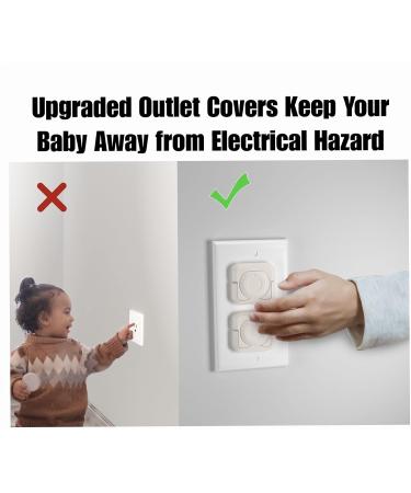 45-Pack Outlet Covers Baby Proofing Socket Protectors with Improved Double Structure Design&Handle Safety Plug Covers for Electrical Outlets to Prevent Toddlers Child Pets from Electrical Hazard white 45pcs - Buy Online on SooperMarket.com